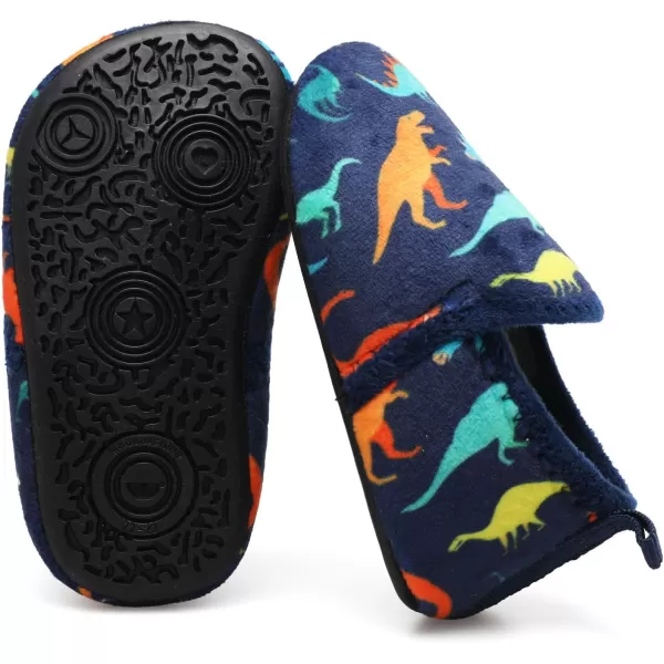 LRUN Toddler Boys Girls House Slippers Indoor Home Shoes Warm Slipper Socks for Kids Baby Soft Winter Warm Walking ShoesFnavy
