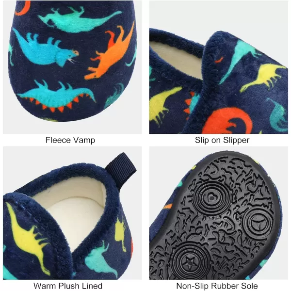 LRUN Toddler Boys Girls House Slippers Indoor Home Shoes Warm Slipper Socks for Kids Baby Soft Winter Warm Walking ShoesFnavy