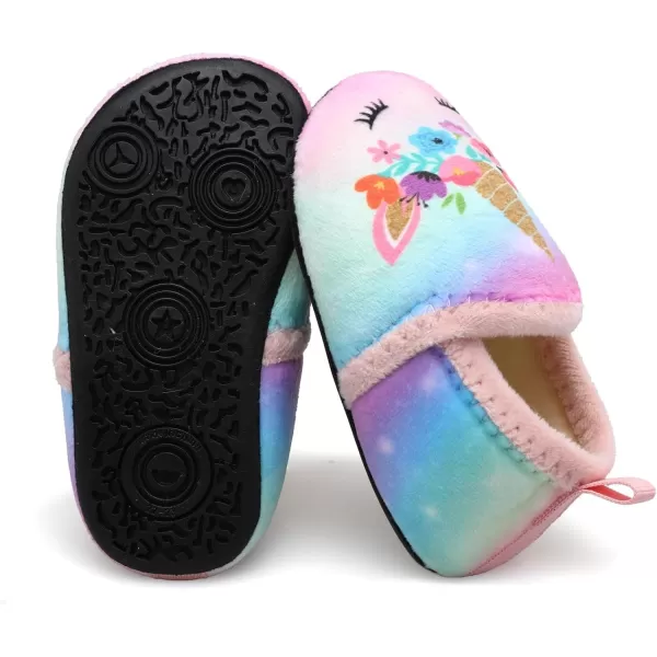 LRUN Toddler Boys Girls House Slippers Indoor Home Shoes Warm Slipper Socks for Kids Baby Soft Winter Warm Walking ShoesFpink