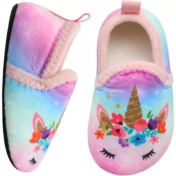 LRUN Toddler Boys Girls House Slippers Indoor Home Shoes Warm Slipper Socks for Kids Baby Soft Winter Warm Walking ShoesFpink
