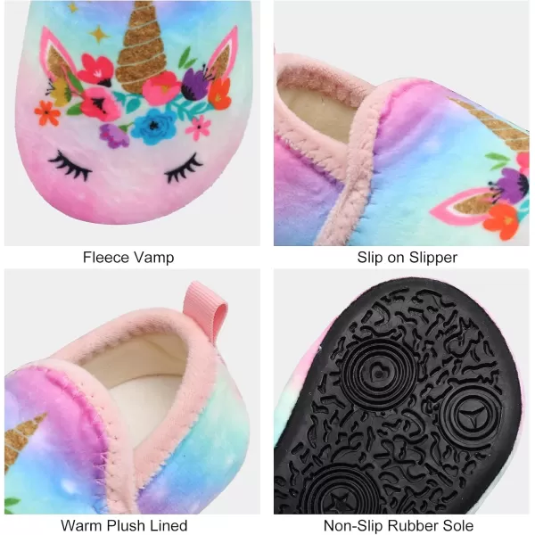 LRUN Toddler Boys Girls House Slippers Indoor Home Shoes Warm Slipper Socks for Kids Baby Soft Winter Warm Walking ShoesFpink