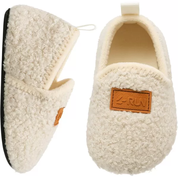 LRUN Toddler Boys Girls House Slippers Indoor Home Shoes Warm Slipper Socks for Kids Baby Soft Winter Warm Walking ShoesLbeige