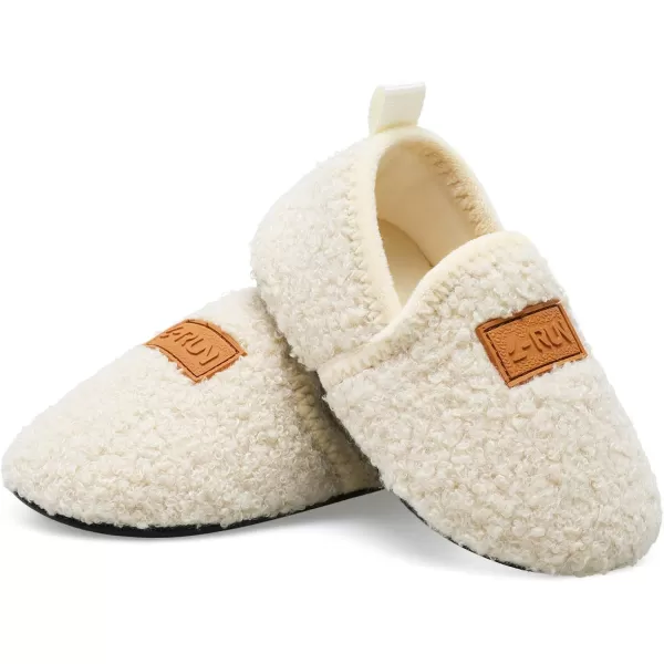 LRUN Toddler Boys Girls House Slippers Indoor Home Shoes Warm Slipper Socks for Kids Baby Soft Winter Warm Walking ShoesLbeige