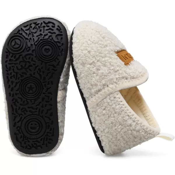 LRUN Toddler Boys Girls House Slippers Indoor Home Shoes Warm Slipper Socks for Kids Baby Soft Winter Warm Walking ShoesLbeige
