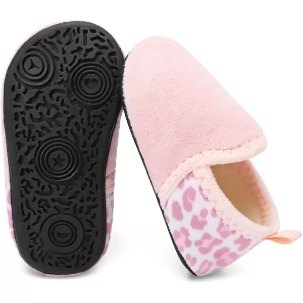 LRUN Toddler Boys Girls House Slippers Indoor Home Shoes Warm Slipper Socks for Kids Baby Soft Winter Warm Walking ShoesPink Lips