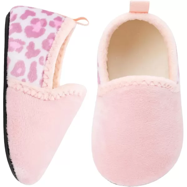 LRUN Toddler Boys Girls House Slippers Indoor Home Shoes Warm Slipper Socks for Kids Baby Soft Winter Warm Walking ShoesPink Lips