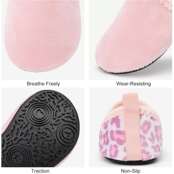 LRUN Toddler Boys Girls House Slippers Indoor Home Shoes Warm Slipper Socks for Kids Baby Soft Winter Warm Walking ShoesPink Lips