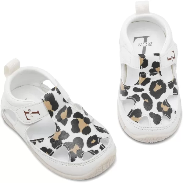 LRUN Toddler Mary Jane Shoes Girls Casual Barefoot Sandals Breathable Princess Dress Flats NonSlip Rubber Sole Infant First Walker Shoes for Outdoor IndoorLeopard