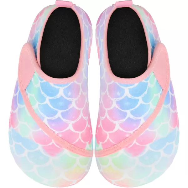 LRUN Toddler Water Shoes Barefoot Aqua Socks Kids Swim Shoes for Beach Pool Surfing YogaAfish Scale