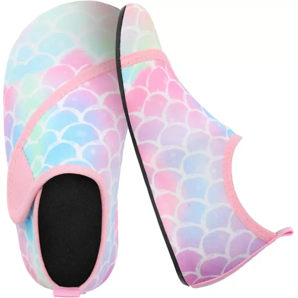 LRUN Toddler Water Shoes Barefoot Aqua Socks Kids Swim Shoes for Beach Pool Surfing YogaAfish Scale