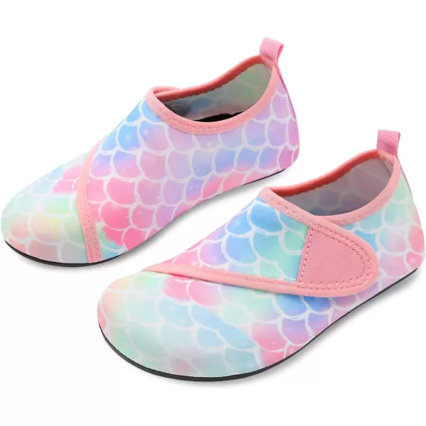 LRUN Toddler Water Shoes Barefoot Aqua Socks Kids Swim Shoes for Beach Pool Surfing YogaAfish Scale