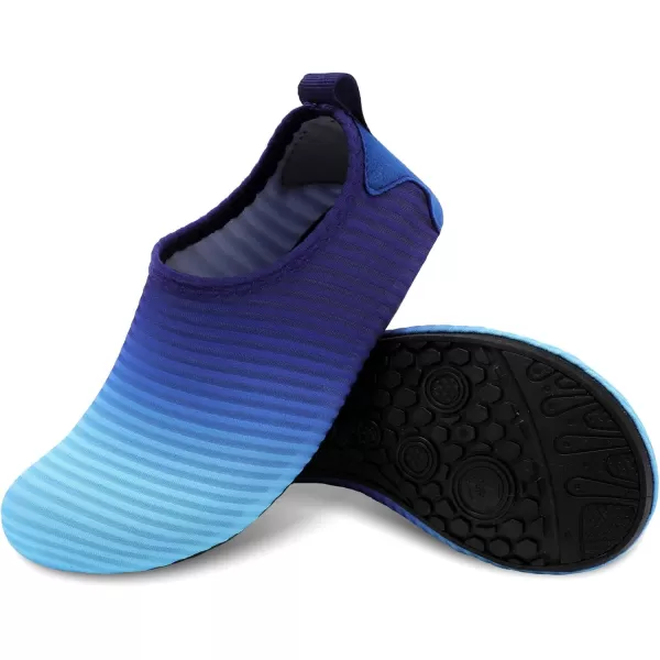 LRUN Toddler Water Shoes Barefoot Aqua Socks Kids Swim Shoes for Beach Pool Surfing YogaBlue Navy
