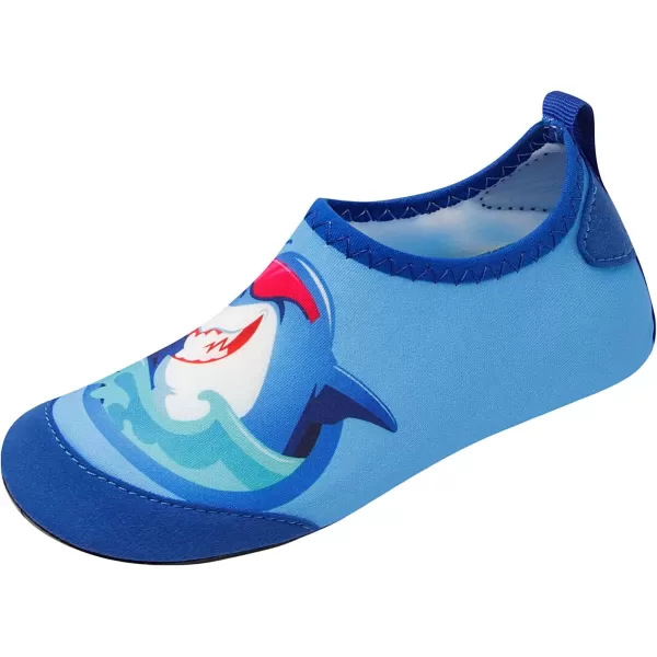 LRUN Toddler Water Shoes Barefoot Aqua Socks Kids Swim Shoes for Beach Pool Surfing YogaBlue Shark