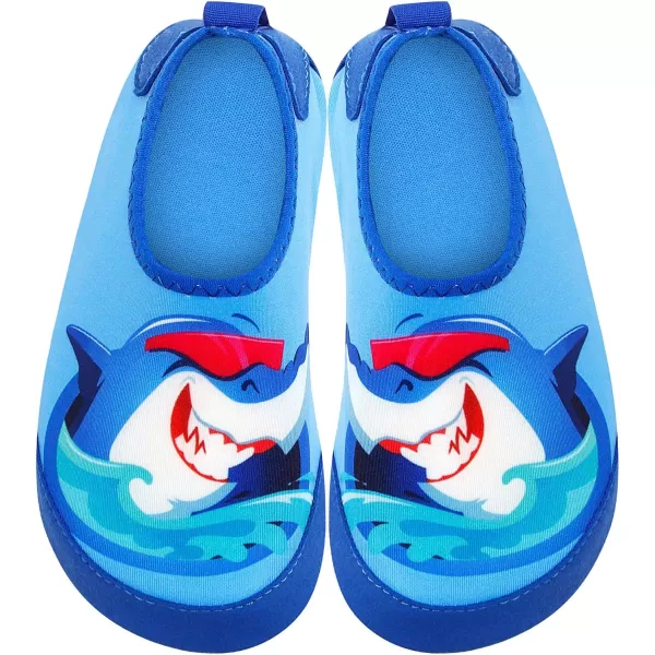 LRUN Toddler Water Shoes Barefoot Aqua Socks Kids Swim Shoes for Beach Pool Surfing YogaBlue Shark
