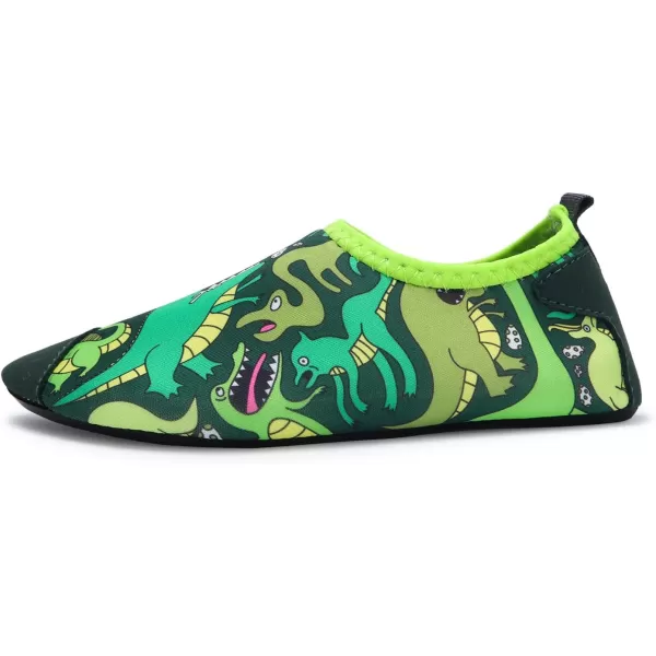LRUN Toddler Water Shoes Barefoot Aqua Socks Kids Swim Shoes for Beach Pool Surfing YogaDinosaur