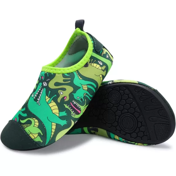 LRUN Toddler Water Shoes Barefoot Aqua Socks Kids Swim Shoes for Beach Pool Surfing YogaDinosaur