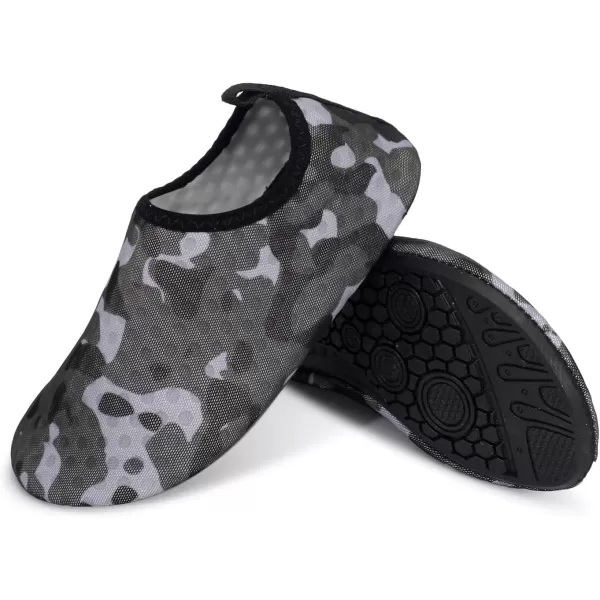 LRUN Toddler Water Shoes Barefoot Aqua Socks Kids Swim Shoes for Beach Pool Surfing YogaGrey