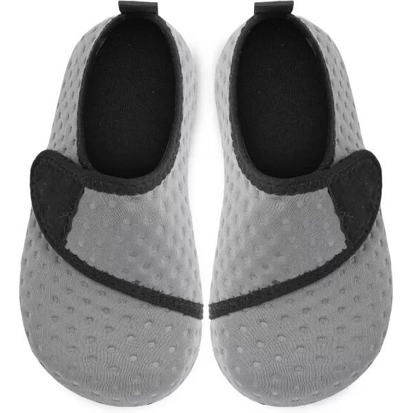 LRUN Toddler Water Shoes Barefoot Aqua Socks Kids Swim Shoes for Beach Pool Surfing YogaGrey Strap