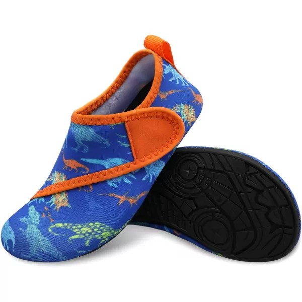 LRUN Toddler Water Shoes Barefoot Aqua Socks Kids Swim Shoes for Beach Pool Surfing YogaNavy Dinosaur