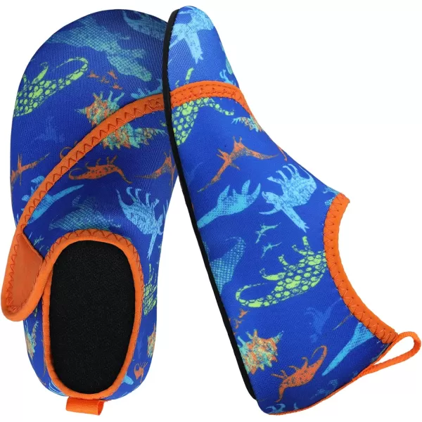 LRUN Toddler Water Shoes Barefoot Aqua Socks Kids Swim Shoes for Beach Pool Surfing YogaNavy Dinosaur