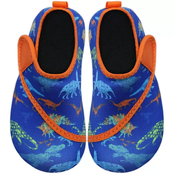 LRUN Toddler Water Shoes Barefoot Aqua Socks Kids Swim Shoes for Beach Pool Surfing YogaNavy Dinosaur