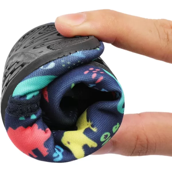 LRUN Toddler Water Shoes Barefoot Aqua Socks Kids Swim Shoes for Beach Pool Surfing YogaNavy Dinosaur Park