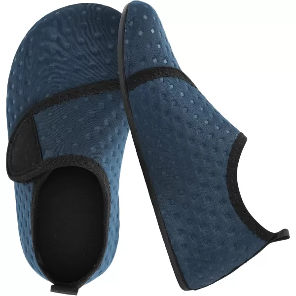 LRUN Toddler Water Shoes Barefoot Aqua Socks Kids Swim Shoes for Beach Pool Surfing YogaNavy Strap