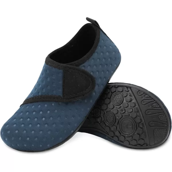 LRUN Toddler Water Shoes Barefoot Aqua Socks Kids Swim Shoes for Beach Pool Surfing YogaNavy Strap