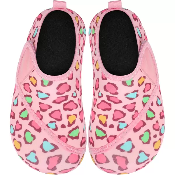 LRUN Toddler Water Shoes Barefoot Aqua Socks Kids Swim Shoes for Beach Pool Surfing YogaPink Lip