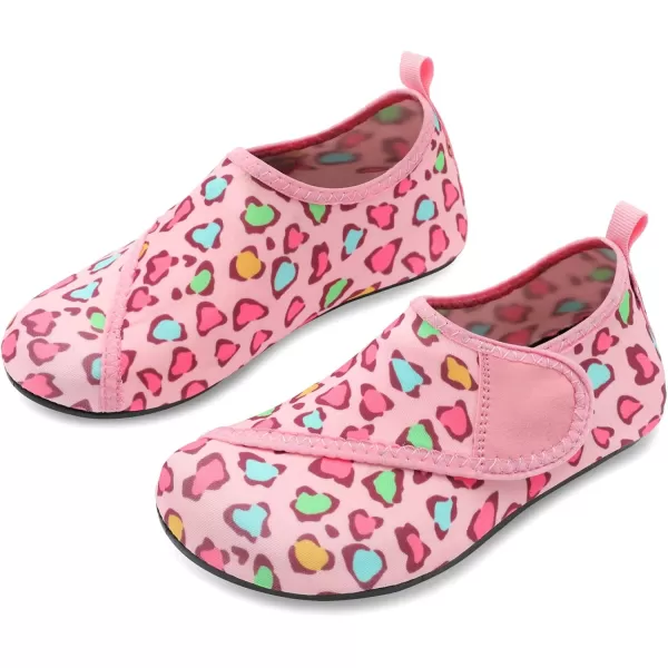 LRUN Toddler Water Shoes Barefoot Aqua Socks Kids Swim Shoes for Beach Pool Surfing YogaPink Lip