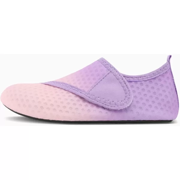 LRUN Toddler Water Shoes Barefoot Aqua Socks Kids Swim Shoes for Beach Pool Surfing YogaPink Purple