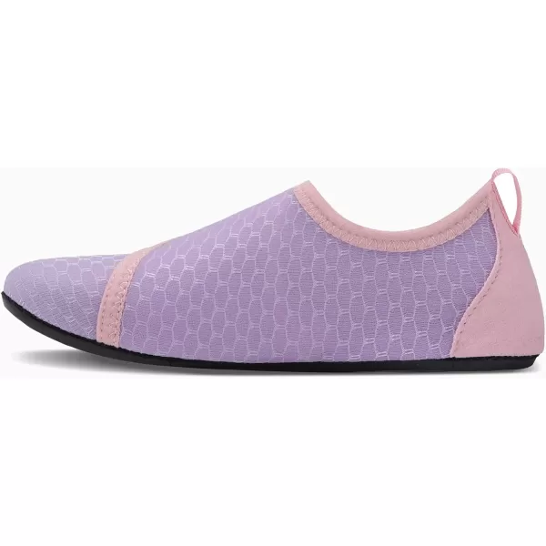 LRUN Toddler Water Shoes Barefoot Aqua Socks Kids Swim Shoes for Beach Pool Surfing YogaPurplenew
