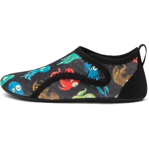 LRUN Toddler Water Shoes Barefoot Aqua Socks Kids Swim Shoes for Beach Pool Surfing YogaStrip Color Octopus