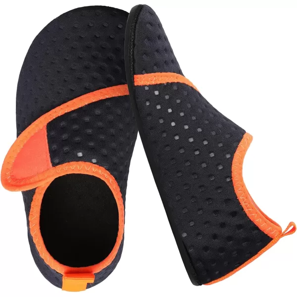 LRUN Toddler Water Shoes Barefoot Aqua Socks Kids Swim Shoes for Beach Pool Surfing YogaStrip Navy