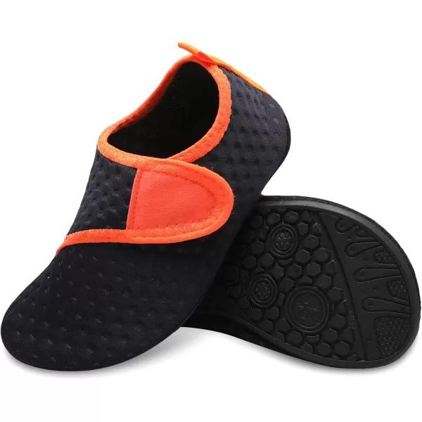 LRUN Toddler Water Shoes Barefoot Aqua Socks Kids Swim Shoes for Beach Pool Surfing YogaStrip Navy