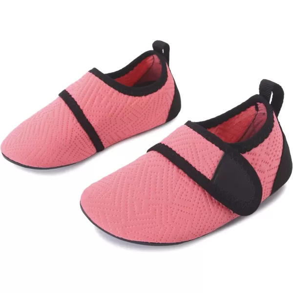 LRUN Toddler Water Shoes Barefoot Aqua Socks Kids Swim Shoes for Beach Pool Surfing YogaStrip Orange