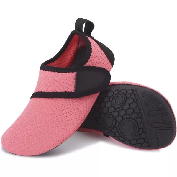 LRUN Toddler Water Shoes Barefoot Aqua Socks Kids Swim Shoes for Beach Pool Surfing YogaStrip Orange