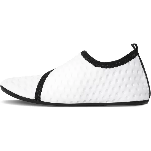LRUN Toddler Water Shoes Barefoot Aqua Socks Kids Swim Shoes for Beach Pool Surfing YogaStrip White