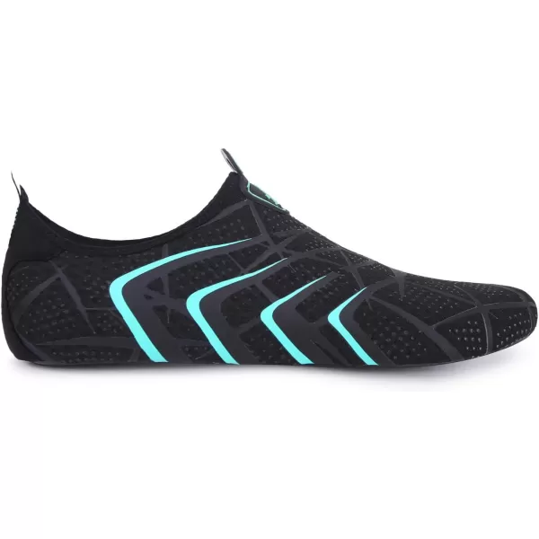LRUN Women Water Shoes Mens Barefoot Skin Aqua Socks for Run Dive Surf Swim Beach Yoga Quick DryingAline Black Blue
