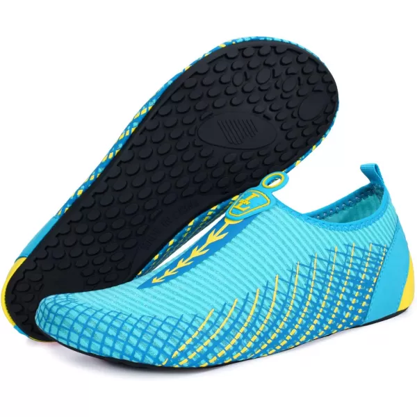 LRUN Women Water Shoes Mens Barefoot Skin Aqua Socks for Run Dive Surf Swim Beach Yoga Quick DryingArrowy Blue