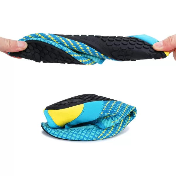 LRUN Women Water Shoes Mens Barefoot Skin Aqua Socks for Run Dive Surf Swim Beach Yoga Quick DryingArrowy Blue