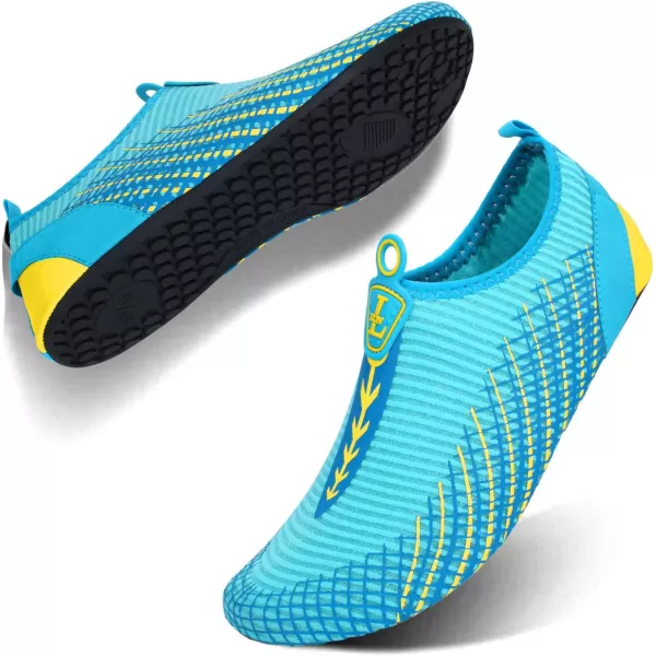 LRUN Women Water Shoes Mens Barefoot Skin Aqua Socks for Run Dive Surf Swim Beach Yoga Quick DryingArrowy Blue