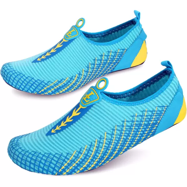 LRUN Women Water Shoes Mens Barefoot Skin Aqua Socks for Run Dive Surf Swim Beach Yoga Quick DryingArrowy Blue