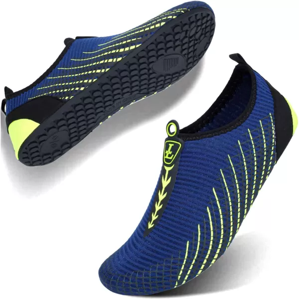 LRUN Women Water Shoes Mens Barefoot Skin Aqua Socks for Run Dive Surf Swim Beach Yoga Quick DryingArrowy Navy