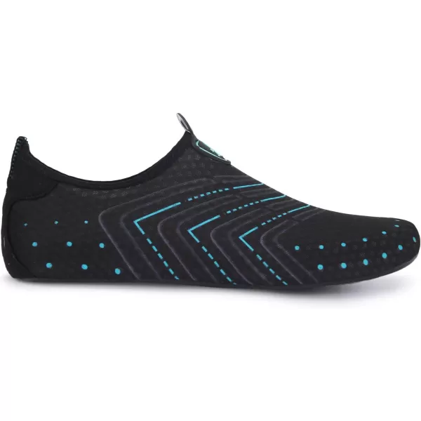 LRUN Women Water Shoes Mens Barefoot Skin Aqua Socks for Run Dive Surf Swim Beach Yoga Quick DryingBblack Blue Dot