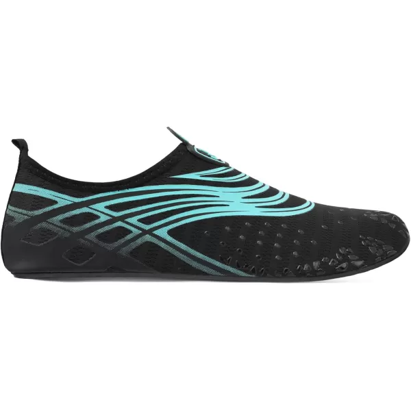 LRUN Women Water Shoes Mens Barefoot Skin Aqua Socks for Run Dive Surf Swim Beach Yoga Quick DryingBlack Blue Mesh