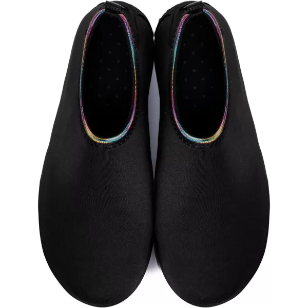 LRUN Women Water Shoes Mens Barefoot Skin Aqua Socks for Run Dive Surf Swim Beach Yoga Quick DryingBlack Gold
