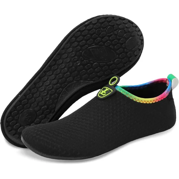 LRUN Women Water Shoes Mens Barefoot Skin Aqua Socks for Run Dive Surf Swim Beach Yoga Quick DryingBlacknew