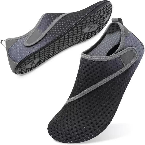 LRUN Women Water Shoes Mens Barefoot Skin Aqua Socks for Run Dive Surf Swim Beach Yoga Quick DryingDark Grey Gradient