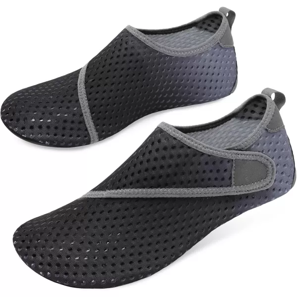 LRUN Women Water Shoes Mens Barefoot Skin Aqua Socks for Run Dive Surf Swim Beach Yoga Quick DryingDark Grey Gradient